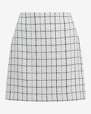Windowpane Tweed High Waisted Mini Skirt - image 5