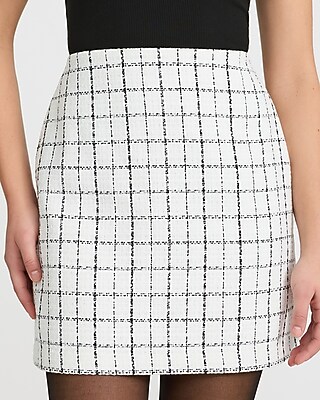 Windowpane Tweed High Waisted Mini Skirt - image 3