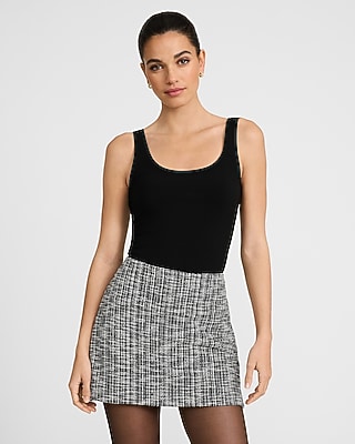 Editor Super High Waisted Tweed Mini Skort