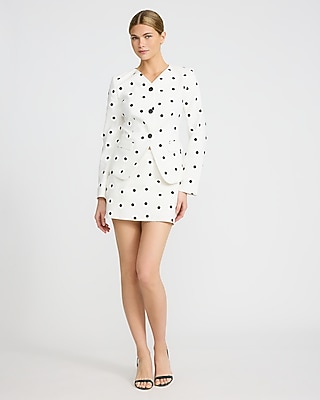 Editor Polka Dot Stretch Cotton Super High Waisted Mini Skort