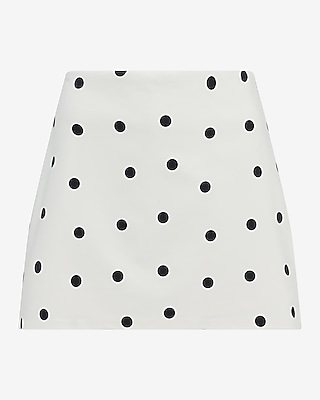 Editor Polka Dot Stretch Cotton Super High Waisted Mini Skort