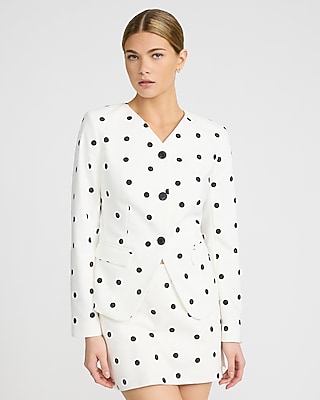 Editor Polka Dot Stretch Cotton Super High Waisted Mini Skort