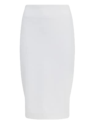 Studio Stretch Twill High Waisted Midi Skirt