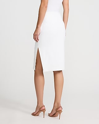 Studio Stretch Twill High Waisted Midi Skirt