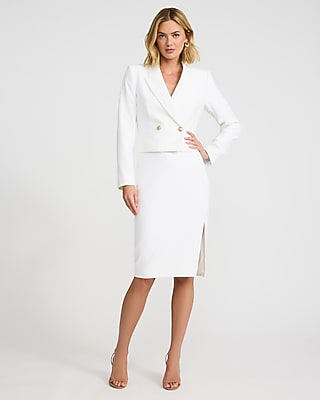 Studio Stretch Twill High Waisted Midi Skirt