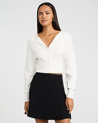 Studio Stretch Twill Super High Waisted Seamed Pleated Mini Skirt
