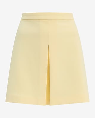 Studio Stretch Twill Super High Waisted Single Pleated Mini Skirt