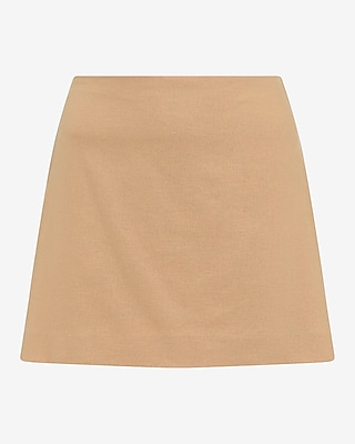 Editor Linen-Blend Super High Waisted Mini Skort - image 4