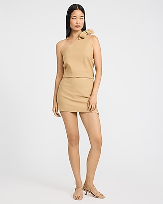 Editor Linen-Blend Super High Waisted Mini Skort