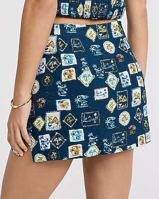 Editor Summer-Blend Linen Super High Waisted Mini Skort