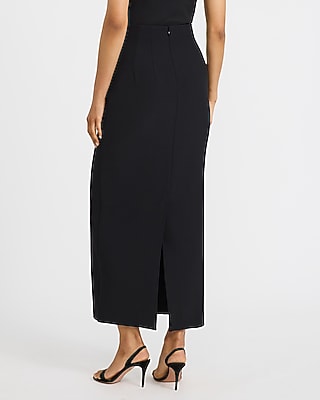 High Waisted Column Maxi Skirt in Studio Stretch Twill - thumbnail 5