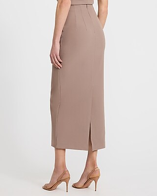 Studio Stretch Twill High Waisted Column Maxi Skirt