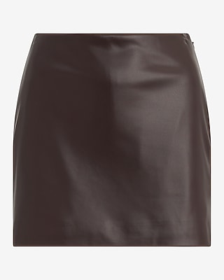 Editor Super High Waisted Faux Leather Mini Skort