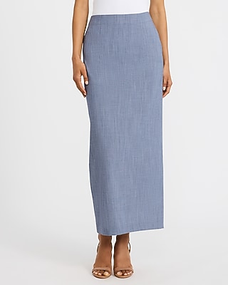 Super High Waisted Fitted Column Maxi Skirt
