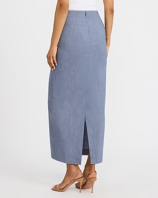 Super High Waisted Fitted Column Maxi Skirt