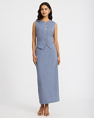 Super High Waisted Fitted Column Maxi Skirt