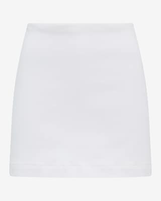 Editor Super High Waisted White Denim Mini Skort