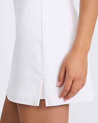Editor Super High Waisted White Denim Mini Skort