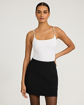 Crepe High Waisted Mini Skirt