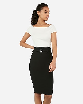 express black and white pencil skirt