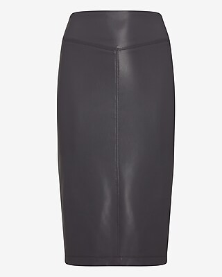 faux leather pencil skirt neutral color outfit