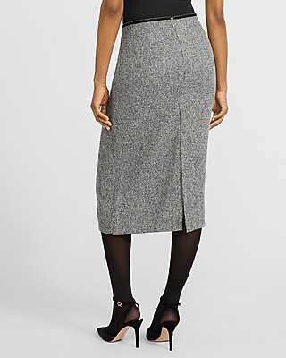 Textured High Waisted Tailored Midi Skirt - image 2