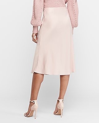 mid length satin skirt