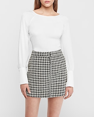 white mini skirt express