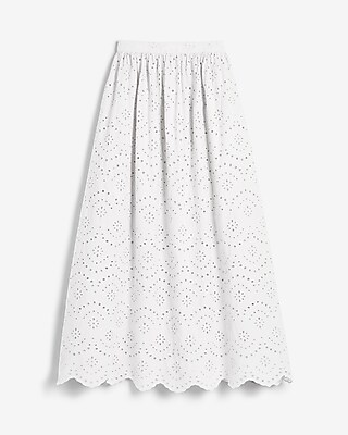 white eyelet maxi skirt