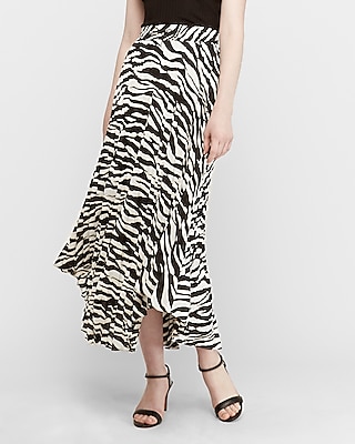 Pleated Skirt High Waisted Maxi Skirt 00 Women's Fashion Pleated A