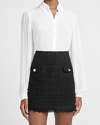 white tweed mini skirt