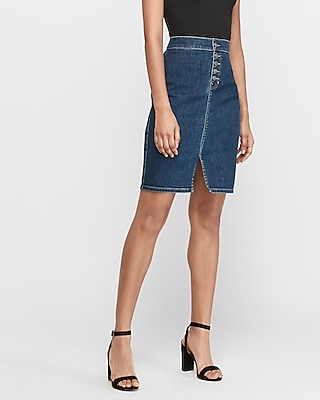 denim skirt mid thigh