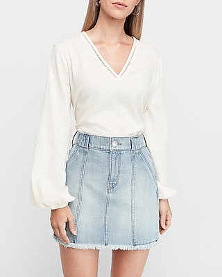 high waisted jean skirt express