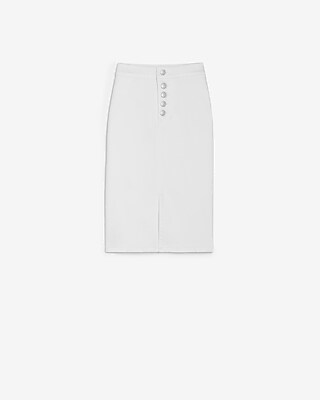 white denim pencil skirt