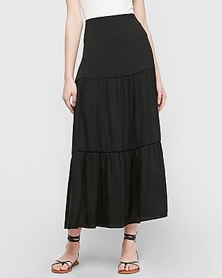 satin high waisted maxi skirt