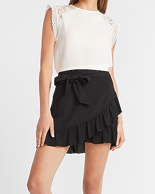 express ruffle mini skirt