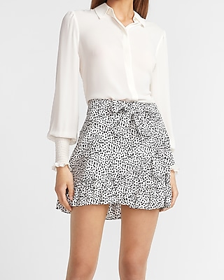 white mini skirt express