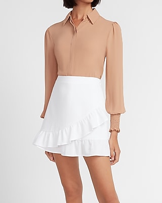 express ruffle mini skirt