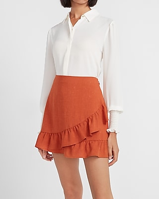 express ruffle mini skirt