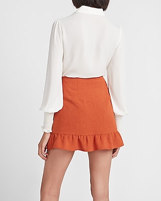 express ruffle mini skirt