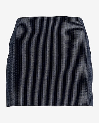 Editor Pinstripe Seersucker Super High Waisted Mini Skort