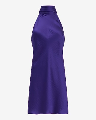 Satin Tie Halter Mini Slip Dress