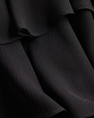 TEST- SURPLICE TIERED SKIRT FNF - 9420190:PITCH BLACK:M