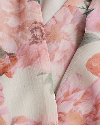 TEST- SURPLICE TIERED SKIRT FNF - PRINT PINK 9420190:PRINT-PINK:M