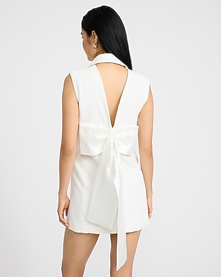Sleeveless Bow Back Mini Blazer Dress | Express
