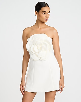 3D Floral Strapless Micro Mini Dress
