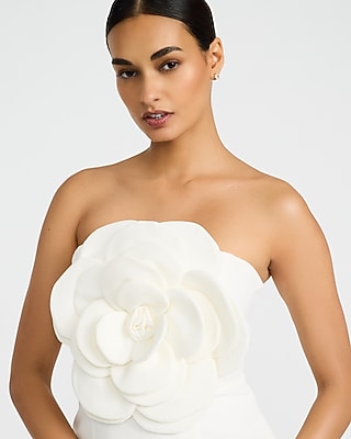 3D Floral Strapless Micro Mini Dress