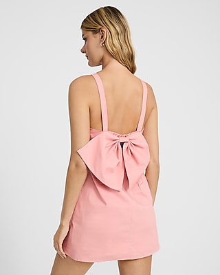 Halter Sleeveless Bow Back Micro Mini Dress