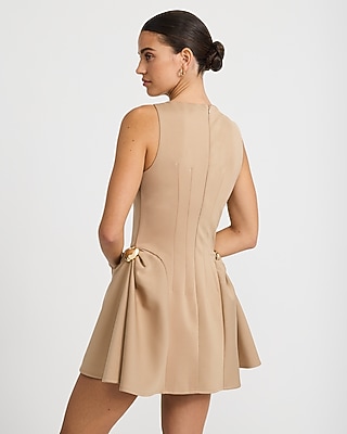Sleeveless Hardware Gathered Side Mini Dress - thumbnail 3