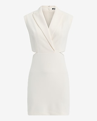 Cap Sleeve Side Cutout Mini Blazer Dress